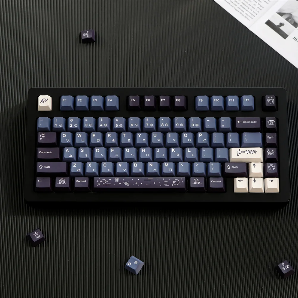 129 مفتاح Moonstar أغطية مفاتيح الكرز الشخصي صبغ التسامي البني الأزرق PBT Keycap للوحة المفاتيح الميكانيكية MX 61 68 75 87 96 980 108 #5