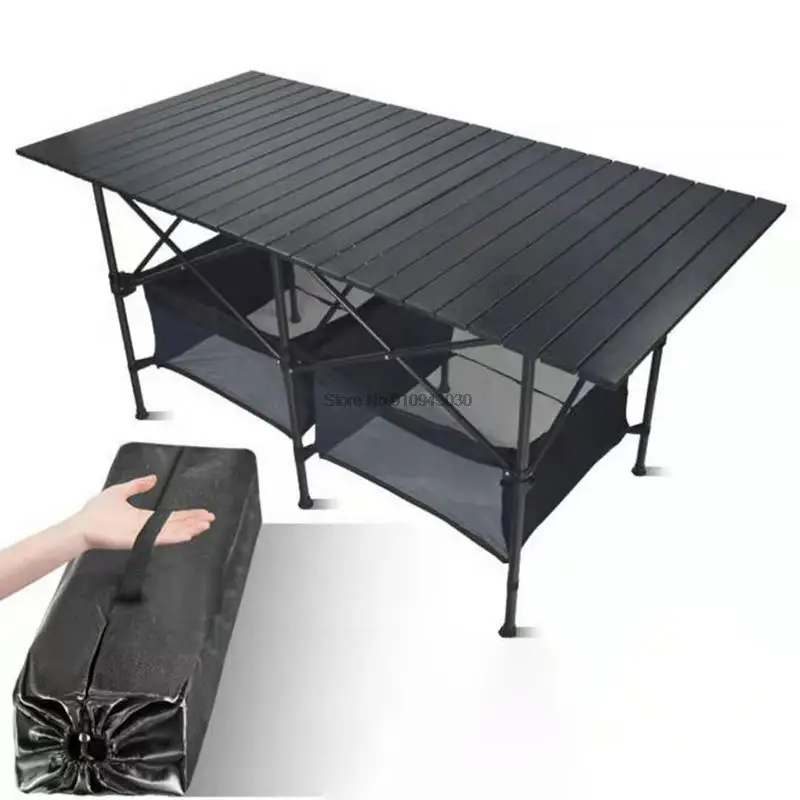 

New Outdoor Folding Table Chair Camping Aluminium Alloy BBQ Picnic Table Waterproof Durable Folding Table Desk