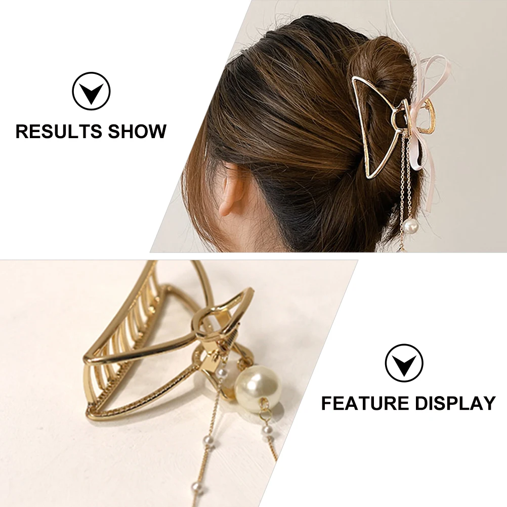

Elegant Alloy Pearl Tassel Claw Clip for Women Lightweight Durable Smooth Surface Accessories Claw Clamp Barrettes Hair Jaw Clip
