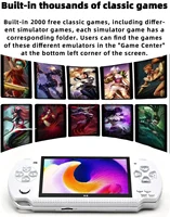 JXD Handheld Game Console 4.3 inch 8GB Built in 2000 Games for Multiple Simulators X6 Retro Video Game Console Mp3/4/Ebook TV Out Mini Hand Portable Game Player Device Holiday (White) 4