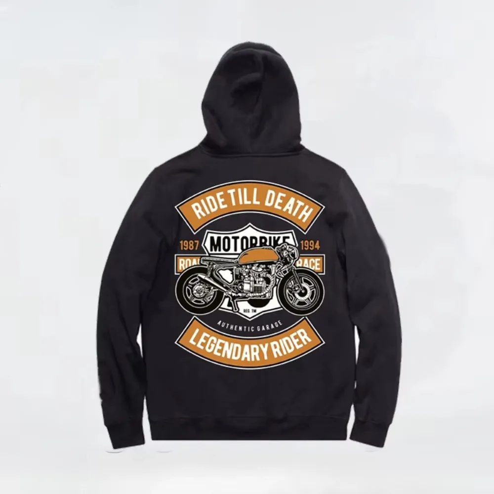 Men's Hoodie Heavy Motorcycle Gangsters Harley Ride Motorcycles Street Hardcore Sports Rock Punk Men 2024 Popular Men's Clothing