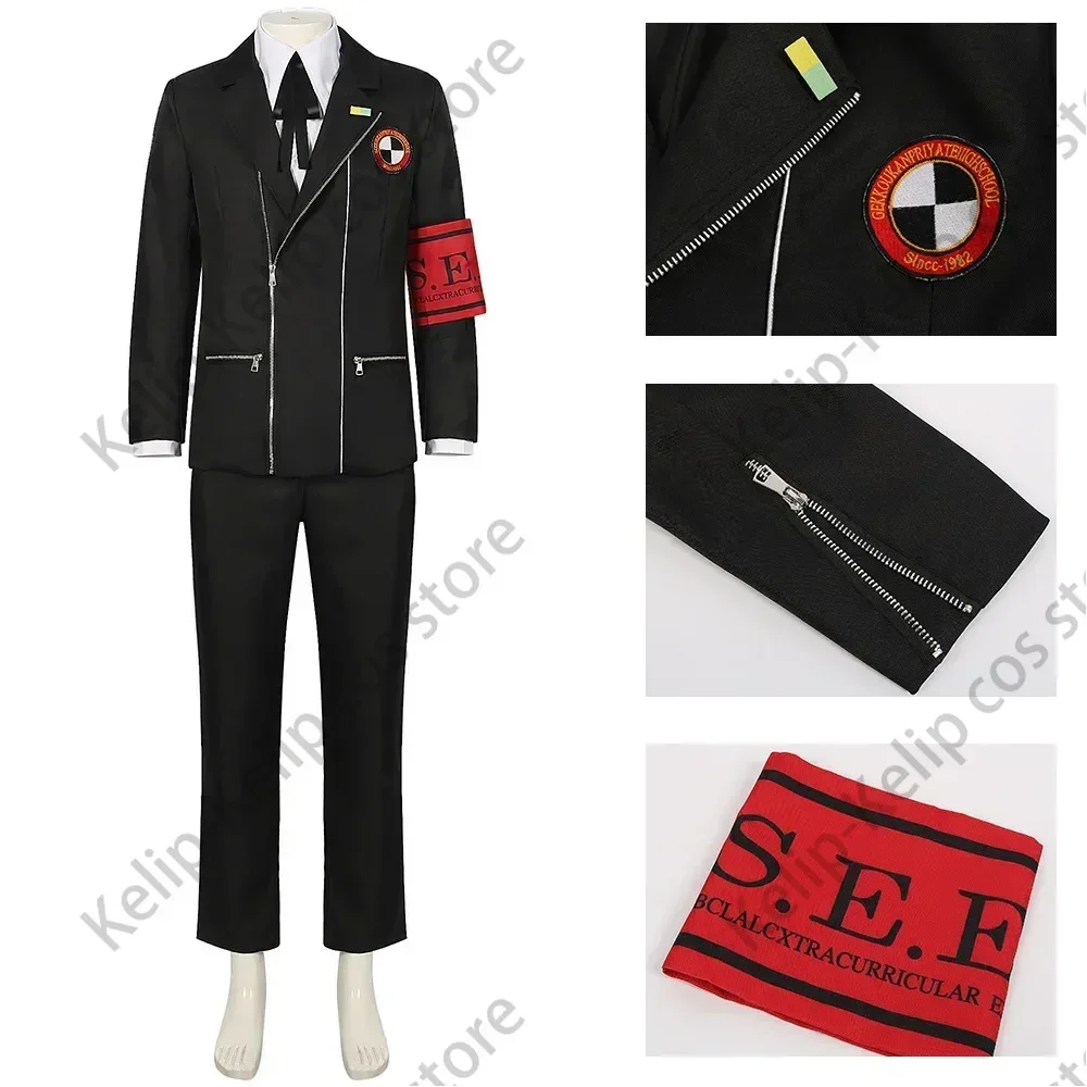 Game Persona3 Reload Disguise Costume Yuuki Makoto Cosplay Costume Wig Boy Men School Uniform Outfits Roleplay Halloween Suit