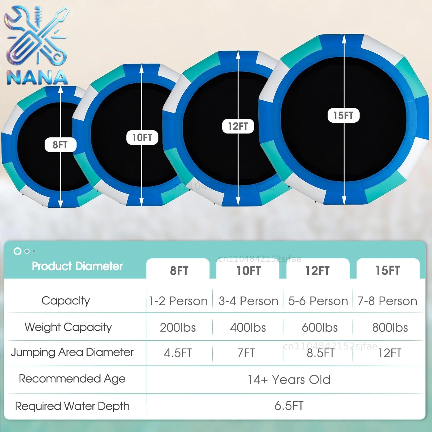 Customized Color PVC Material Outdoor Pool Inflatable Water Trampoline for Kids Floating