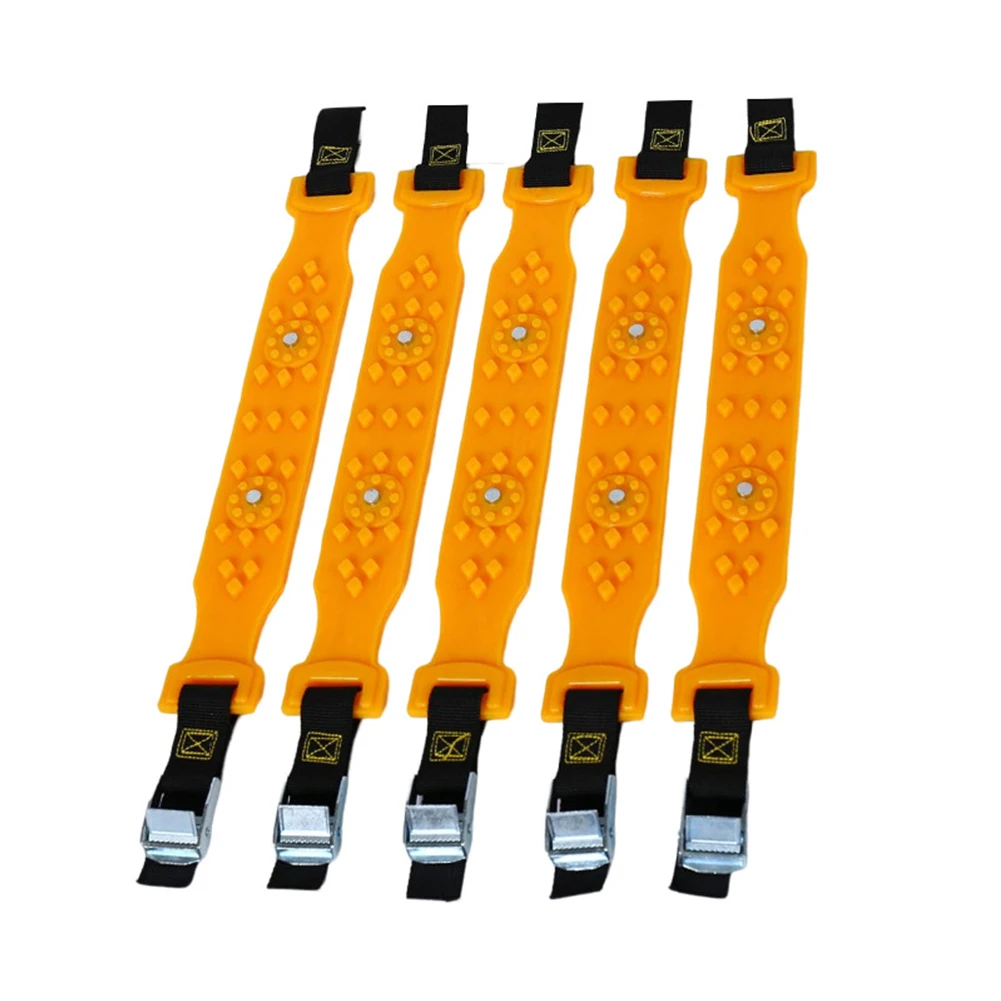 

Universal Yellow Car Snow Chains TPU Wheel Security Chains Adjustable Snow Tire Chains Belt Anti-Slip For Cars SUV Traction Snow