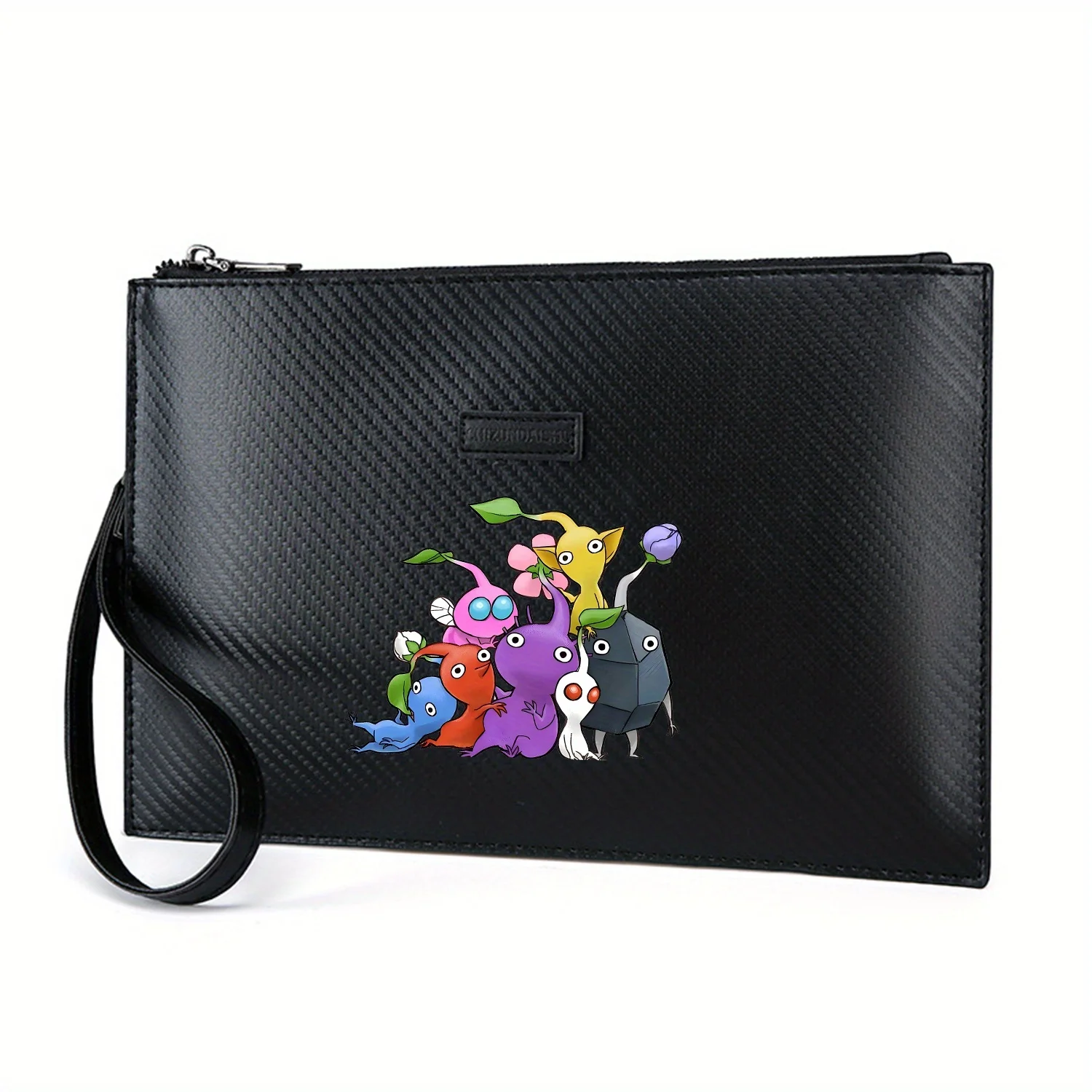 personagens-do-grupo-pikmin-folha-flor-elegante-impresso-pu-bolsa-masculina-elegante-e-pratica-para-transporte-diario