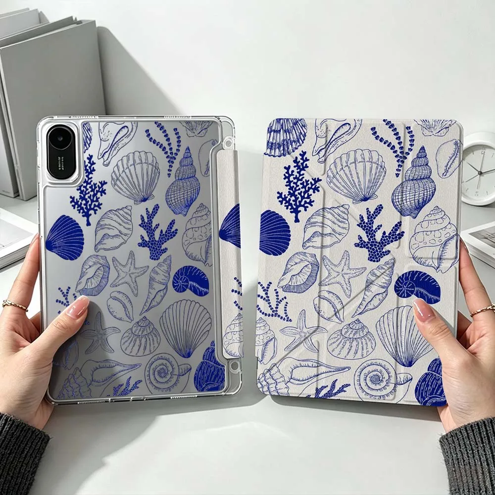Seashells Starfish Conch Shells For Xiaomi Mi Pad 8 7 6 5 Pro Redmi Pad SE 2 Poco Pad Foldable 3Y Tablet Case Soft view 6