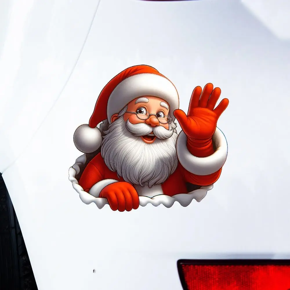 

1PC Christmas Decor Santa Claus Car Stickers,Waterproof Funny Santa Claus Vinyl Stickers