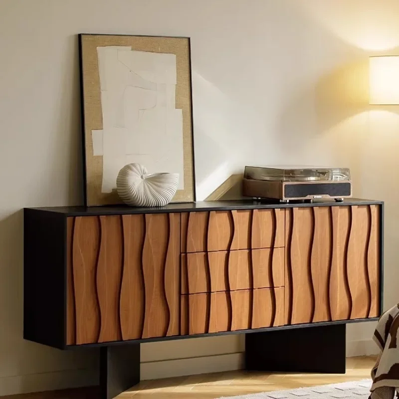 

six-bucket eight-bucket cabinet French retro style teak modern simple living room bedroom storage dining side cabinet