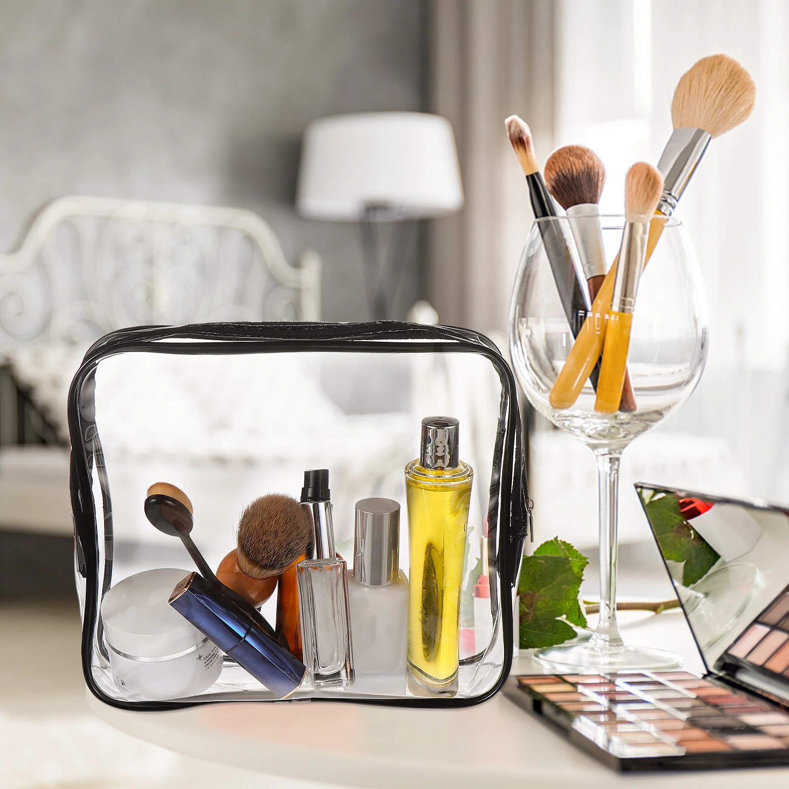 

5Pcs Waterproof Bags Thick Durable Clear Female Storage Travel Women Makeup Bags Makeup Pouch Toiletry ganizers