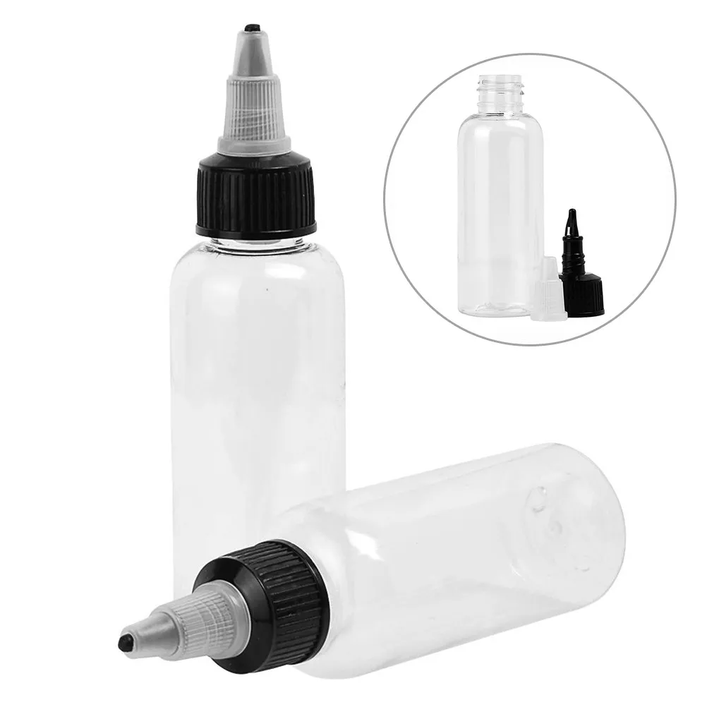 10Pcs 60ml Empty Ink Bottles Transparent Pigment Storage Durable Large Capacity Lightweight Leakproof