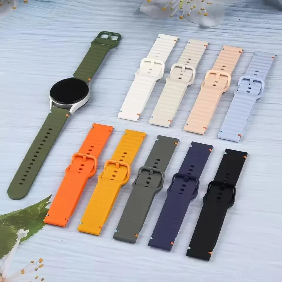 20 mm 22 mm Uhrenarmband für Huami Amazfit BALANCE Band GTR 4 2 2E GTR3 Pro/GTS 4/2 Mini GTS 3/Bip 3 Pro 4/5 Silikon-Wellenarmband – Detail 6