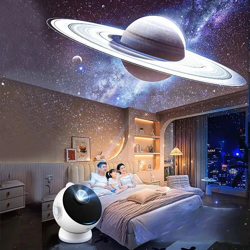 3D Galaxy Shooting Star Projector Night Lights High Definition Starry Projection Lamp with Bluetooth Speaker for Kids Xmas Gifts