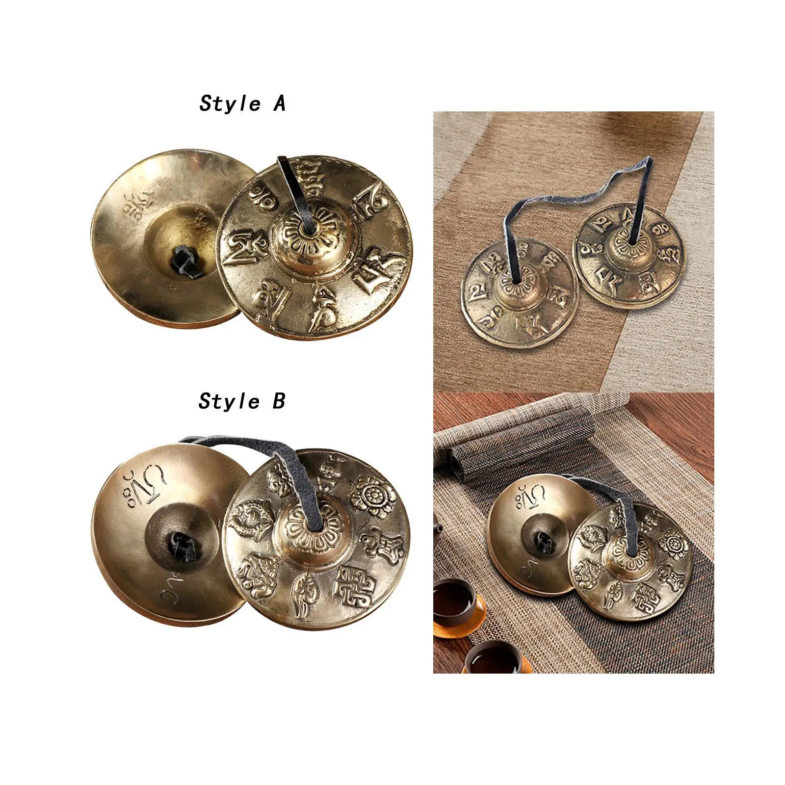 Tibetan Tingsha Cymbals 6.5cm Lightweight Yoga Decor for Family and Friends Percussion Instrument Toy Meditation Chime Bells