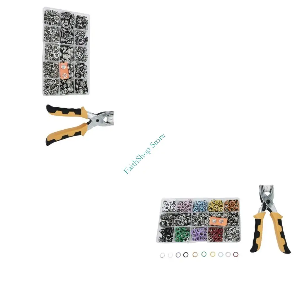 

124E 200SET SNAPS CANTERESERS с ручным плоскостным для нескольких приложений кнопку