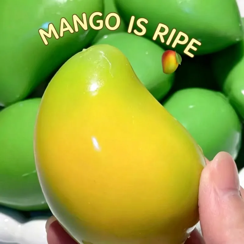 Handmade Crispy Mango Lemon Stress Ball Fidget Toy Crunchy Squeeze Block Filling Crunch Sound ASMR Anti Stress Toys for ADHD