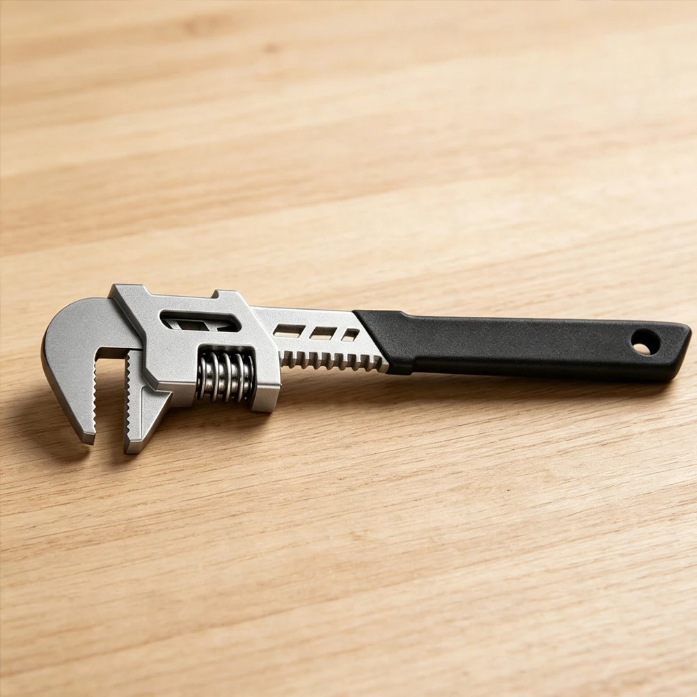 Industrial Grade Adjustable Wrench High Carbon Steel 250mm 300mm 375mm Wide Opening Up to 93mm Ergonomic Handle