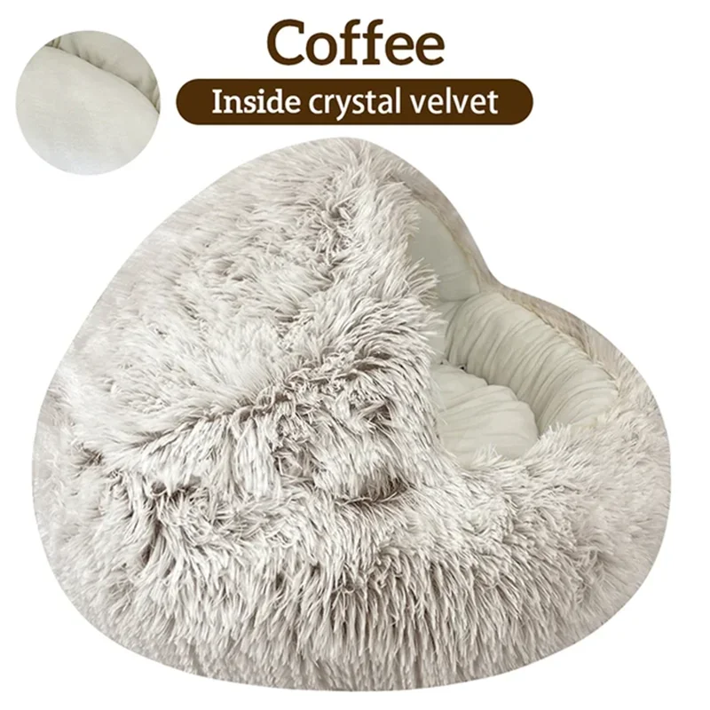 Pet Bed Cat  Dog Sleep Bag Cat Nest Kennel For Small Dog Cat Winter Long Plush Round Cushion Cat Dog Pet House Warm Pet Basket