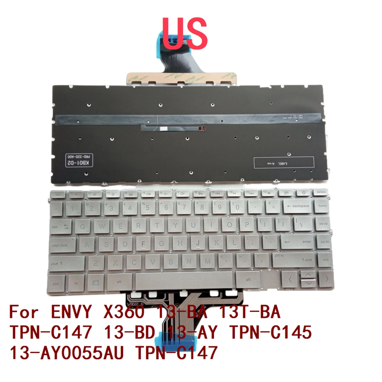 New US Laptop Backlit Keyboard For HP ENVY X360 13-BA 13T-BA TPN-C147 13-BD 13-AY TPN-C145 13-AY0055AU TPN-C147