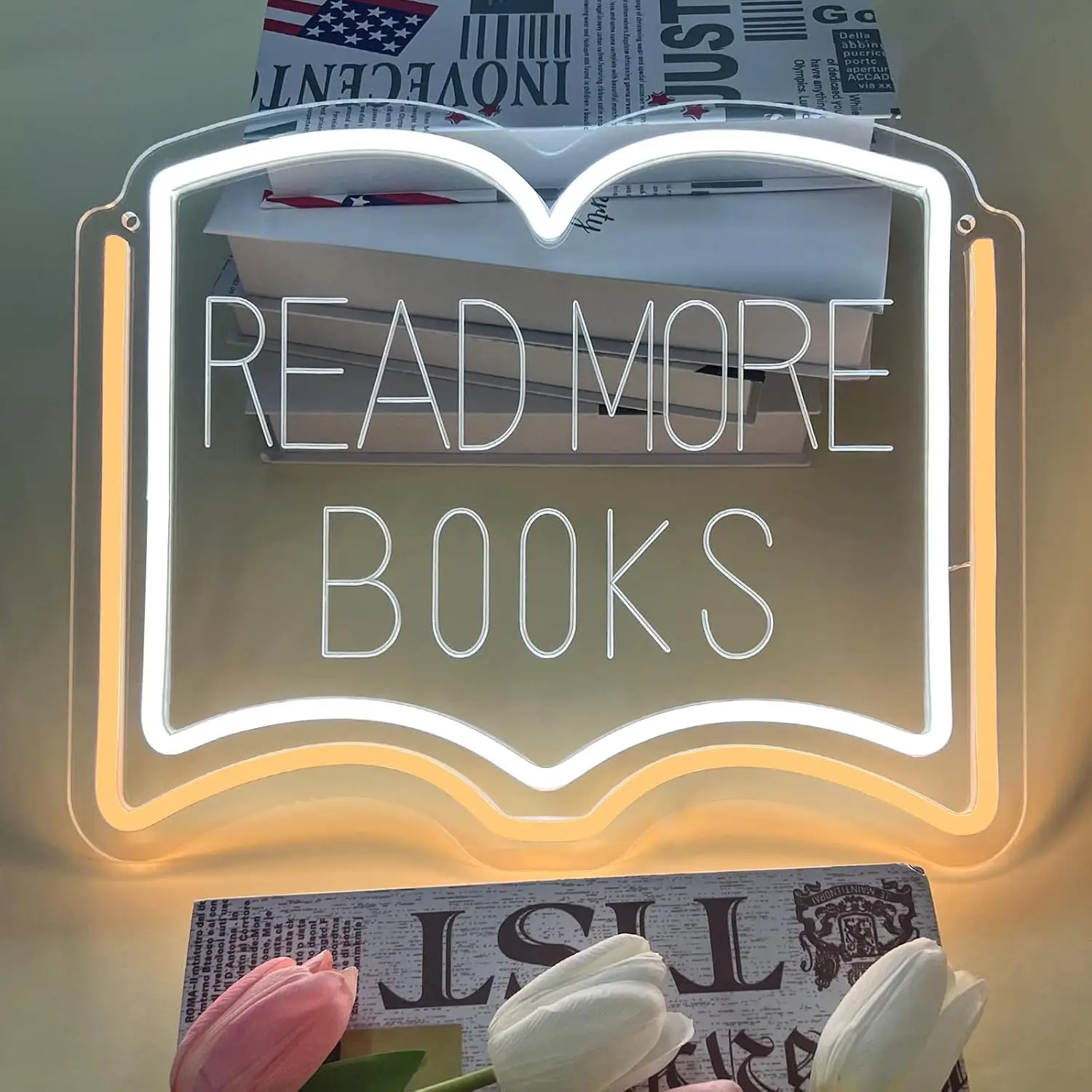 

Диммируемая светодиодная неоновая вывеска для любителей книг — идеально подходит для классов, книжных магазинов, библиотек и в качестве подарка. | Декор для стен с питанием от USB
