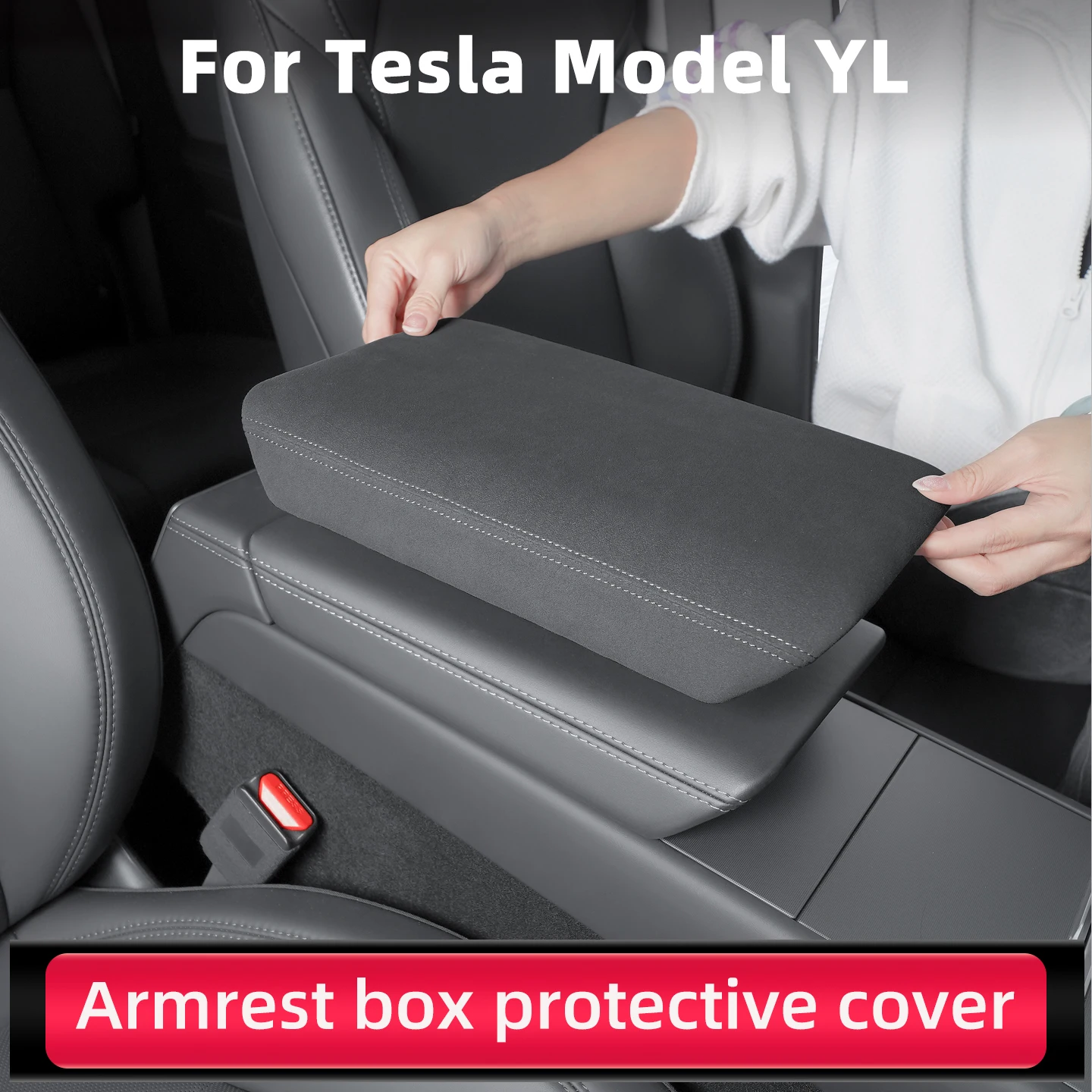 Car Center Console Armrest Pad For Tesla Model YL 2026 6 Seats Auto Central Armrest Box Cover Anti-Scratch Accessories