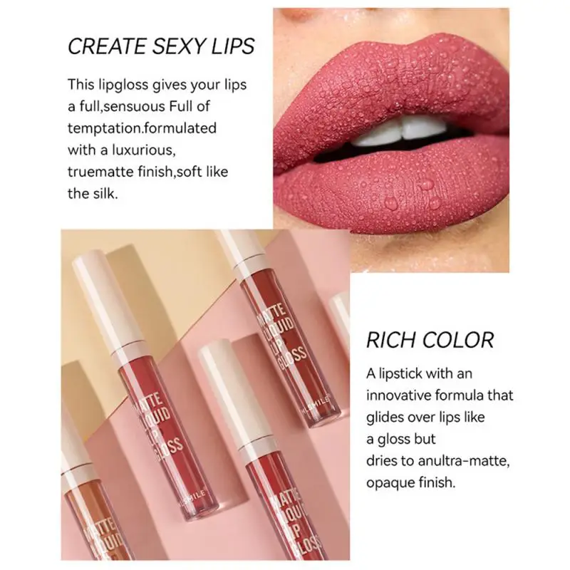 7 Farben matt Lippenstift Make-up wasserdicht langlebigen Lippenstift rot rosa Samt nackte Lippenstifte Frauen Lippen tönung Kosmetik