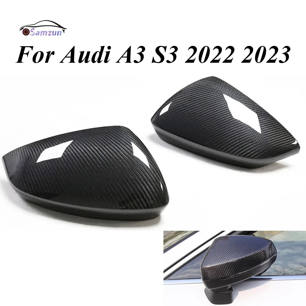 

Real Carbon Fiber Rearview Mirror Cover For Audi A3 S3 2021 2022 2023 Car Accessories Side Wing Mirror Protector Decoration