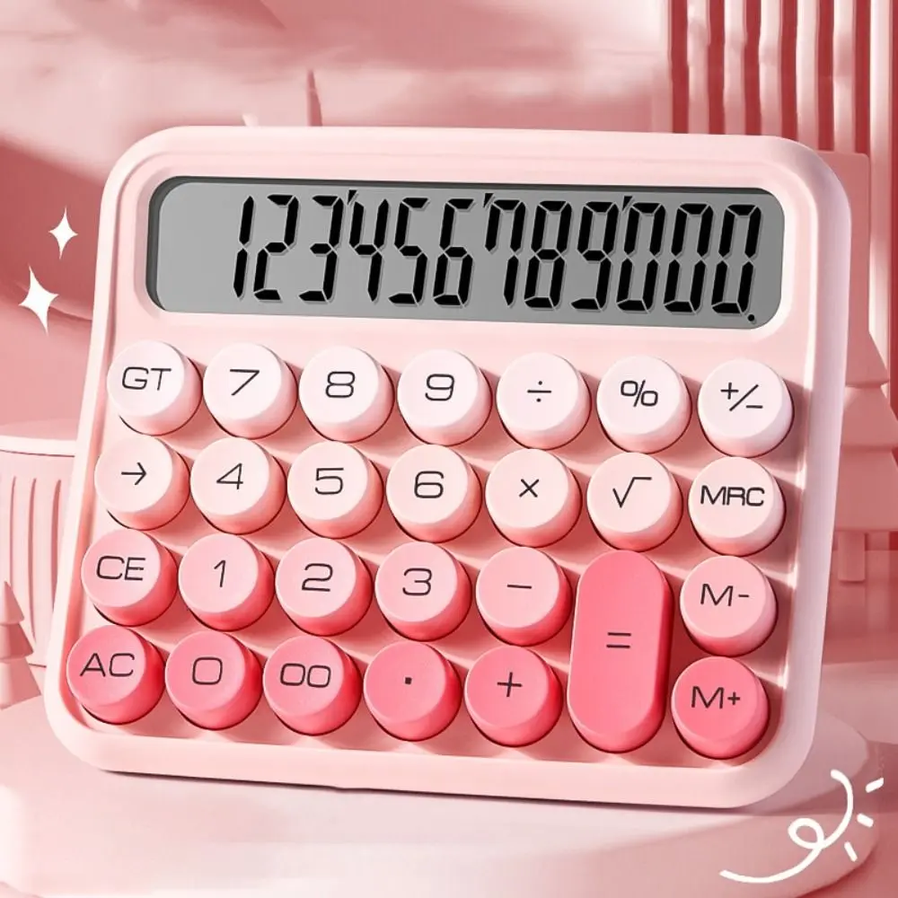 Mechanical Buttons Retro Typewriter Calculator Stationery Easy To Use Vintage Gradient Color Calculator Portable Large Screen