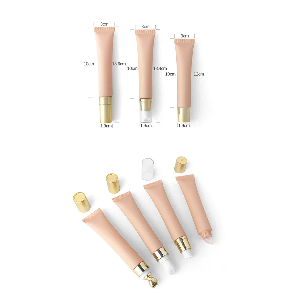 20g Matte Apricot Squeeze Bottle 20ml Empty Soft Tube Lipstick Massage Eye Cream Honey Refillable Container