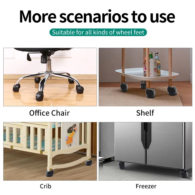 Felt Bottom Furniture Wheel Caster Cups Sofa Bed Office Chair Wheels Stopper Floor Protectors Covers Silicone Prevents Scratches - Image 4