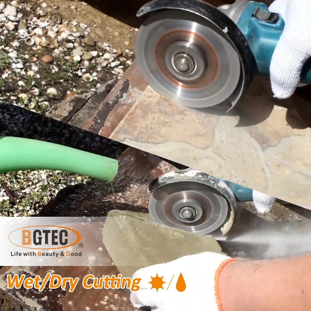 BGTEC 1pc 4/4.5/5/6/7/9inch Diamond Saw Blade Cut Plate 105-230mm Granite Marble Concrete Stone Tile Dry Cutting Disc