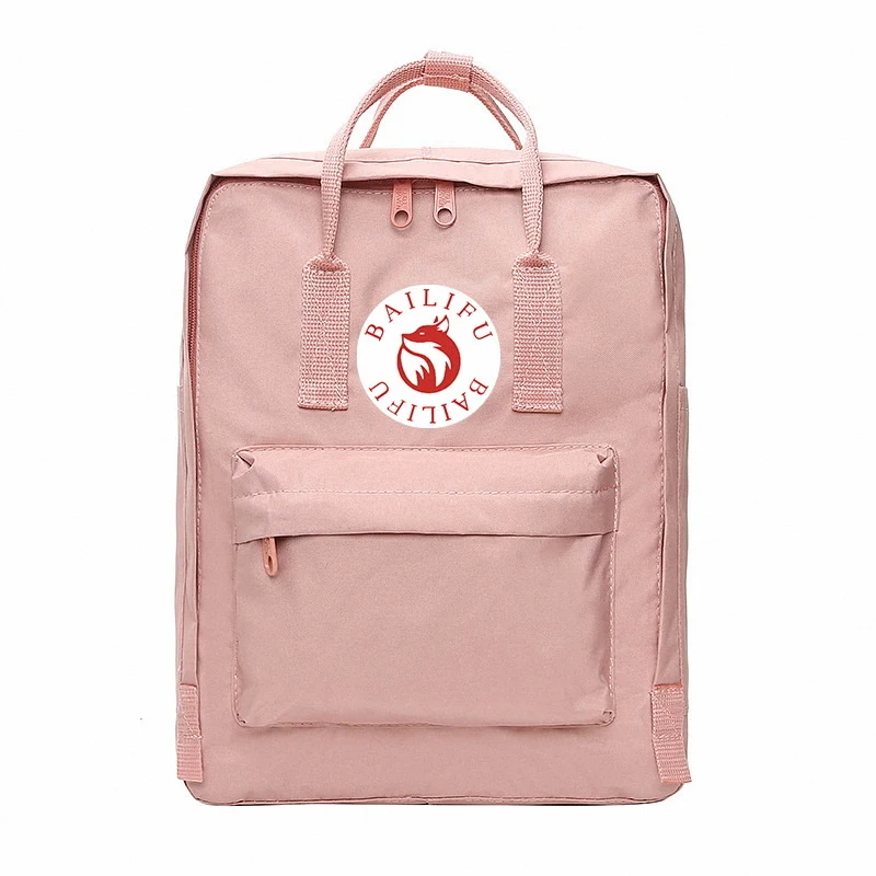 Mochila clásica Original para estudiantes, bolso de viaje impermeable para ordenador portátil, bolso escolar de lona con diseño de zorro para mujer y niña