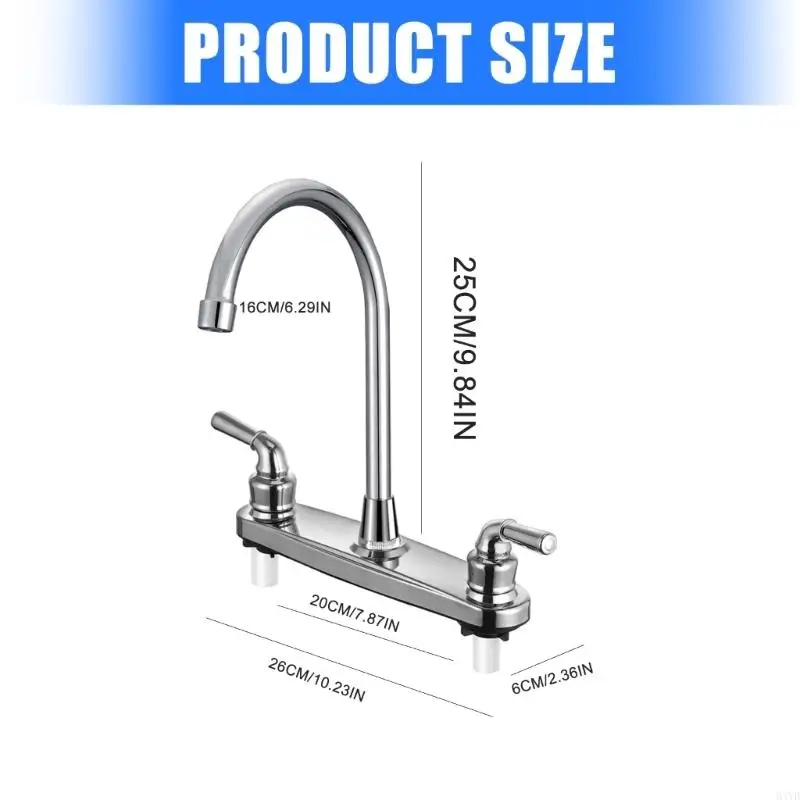 Double Temperature Control Water Faucet with 2 Inlets Cold Hot Mixing Water Tap Suitable for & Home Sink Installation M4YD
