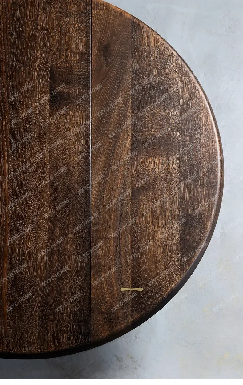 wabi-sabi retro style all solid wood round coffee table