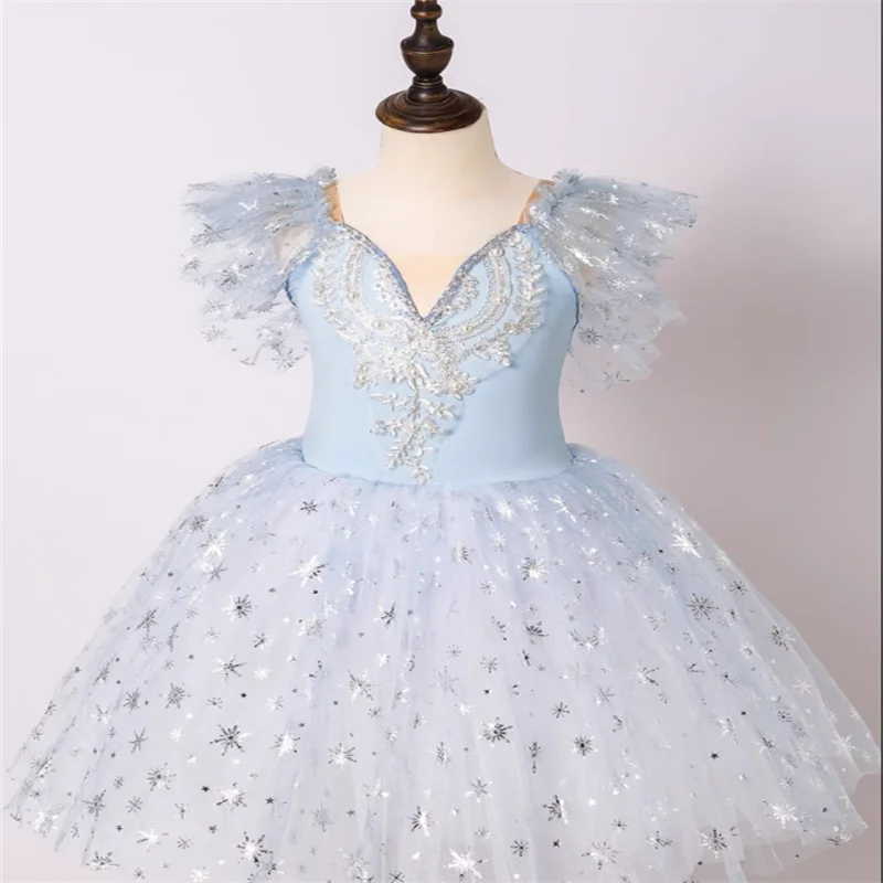 

New Professional Ballet Tutu Long Tulle Dress Girls Pink Swan Ballet Dress Performance Dance Ballerina Costume Kids For Girls