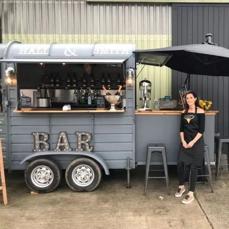 Brand New 4‑Wheel Commercial Concession Food Trailer Cart, Mini Mobile Bar Restaurant Vending Kiosk