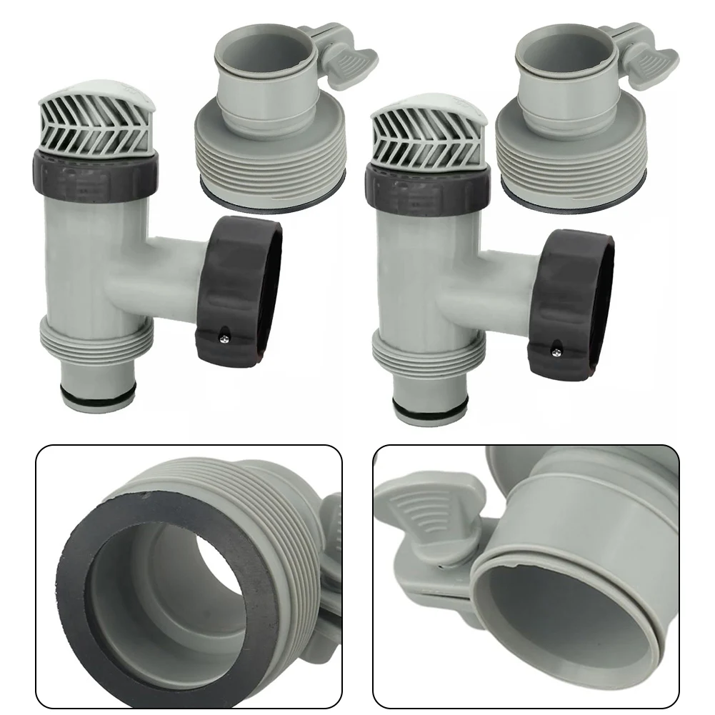 

Легко устанавливаемый соединитель для шланга для наземных бассейнов, изготовленный из АБС-пластика с эластичной резиновой прокладкой, универсальная совместимость.