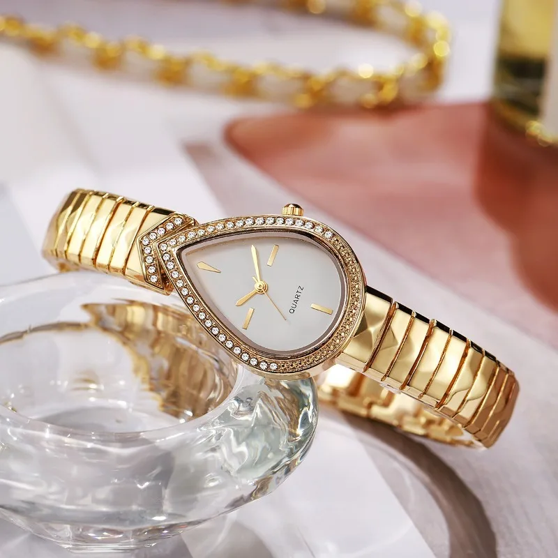 Famous Brand Women Watches Luxury Waterdrop Shaped Women's Quartz Watch Personal Fashion Wristwatch for Women Wholesale