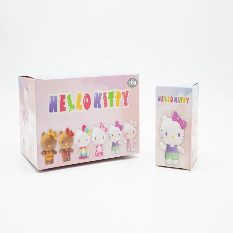 

Hello Kitty Rainbow Candy Series Blind Box Toys 2nd Generation Cute KT Cats Doll Model Toys Collect Ornaments