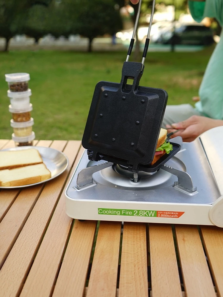 

Outdoor Folding Sandwich Grill Portable Multifunctional Outdoor Non-stick Frying Pan Camping Picnic Sandwich Grill New