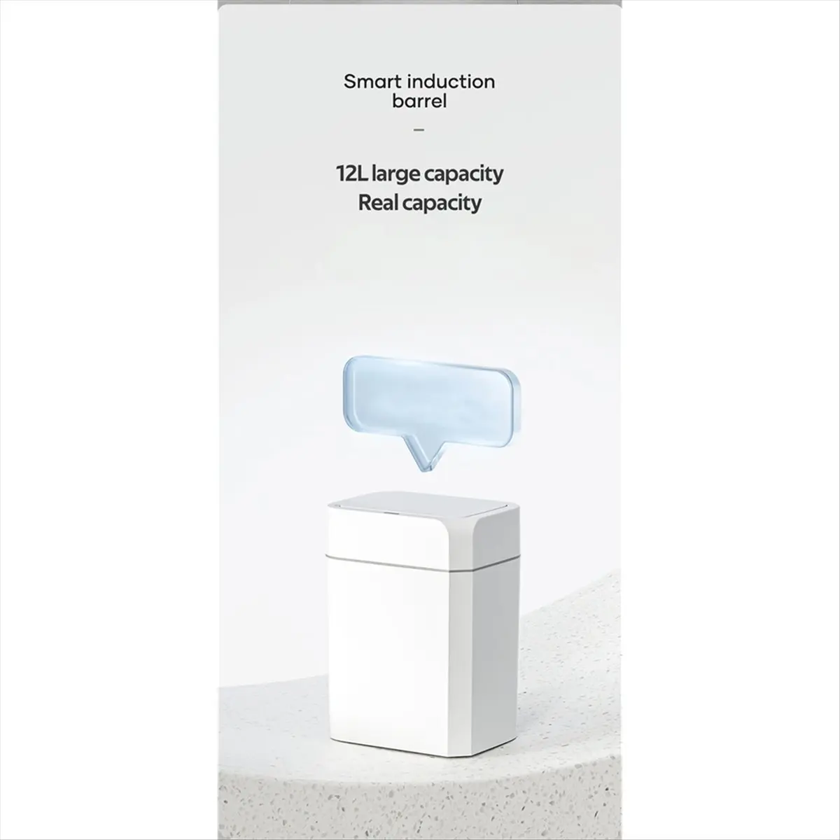 618 Mega Sale- Trash Can Bathroom Anti Odor Automatic Trash Bin for Toilet White Electric Wastebasket 16L