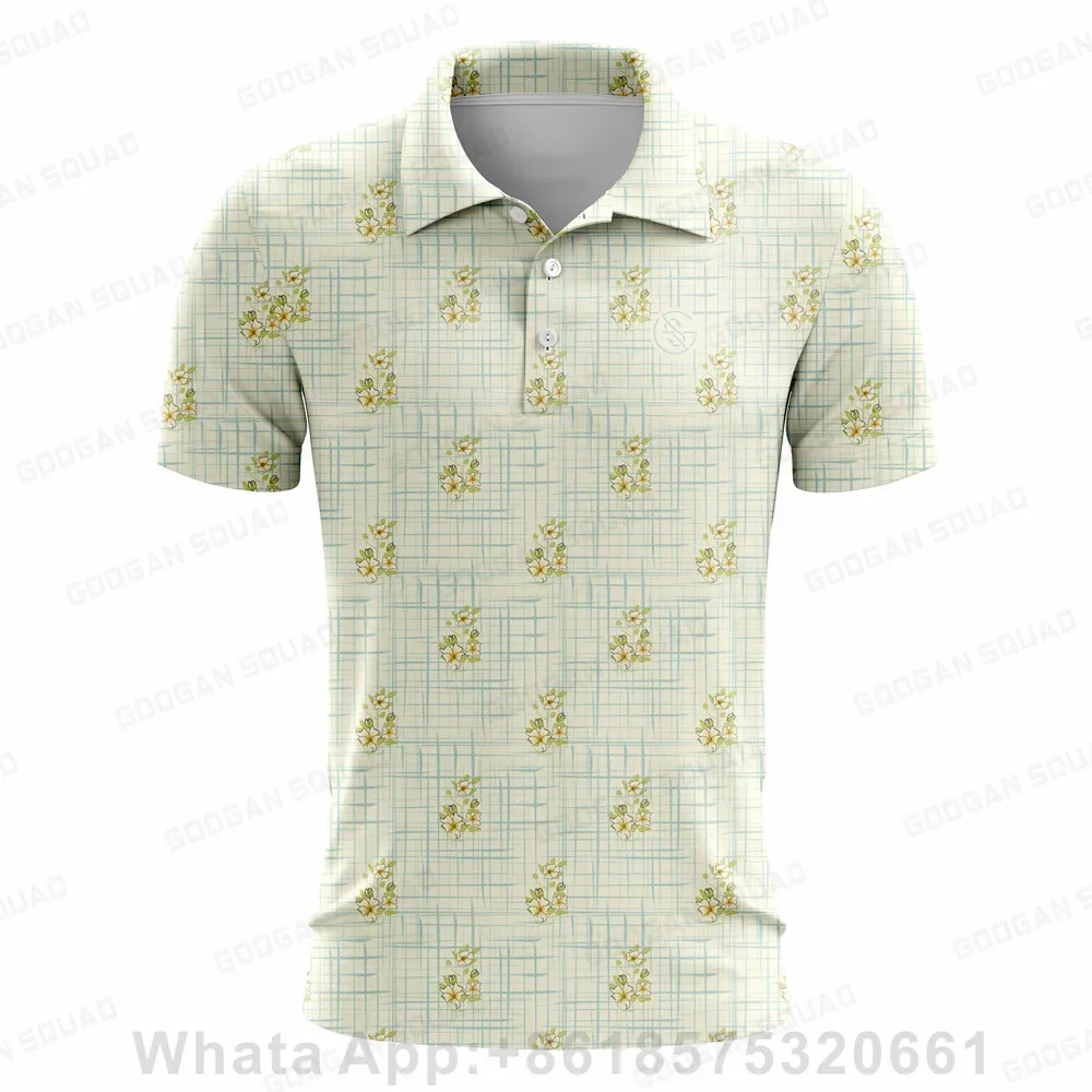 New Polo Shirt Men Casual Short Sleeve Lapel Buttons Golf T-shirt Summer Print Classic Overalls Sport Breathable Fishing Clothes view 5
