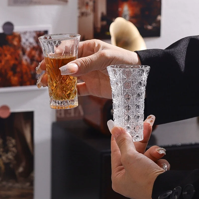 

6pcs Set Wine Glass Cup Vodka Whiskey Shot Glass Party Spirits Cup Espresso Coffee Mug Clear Cup For Sake Soju Brandy