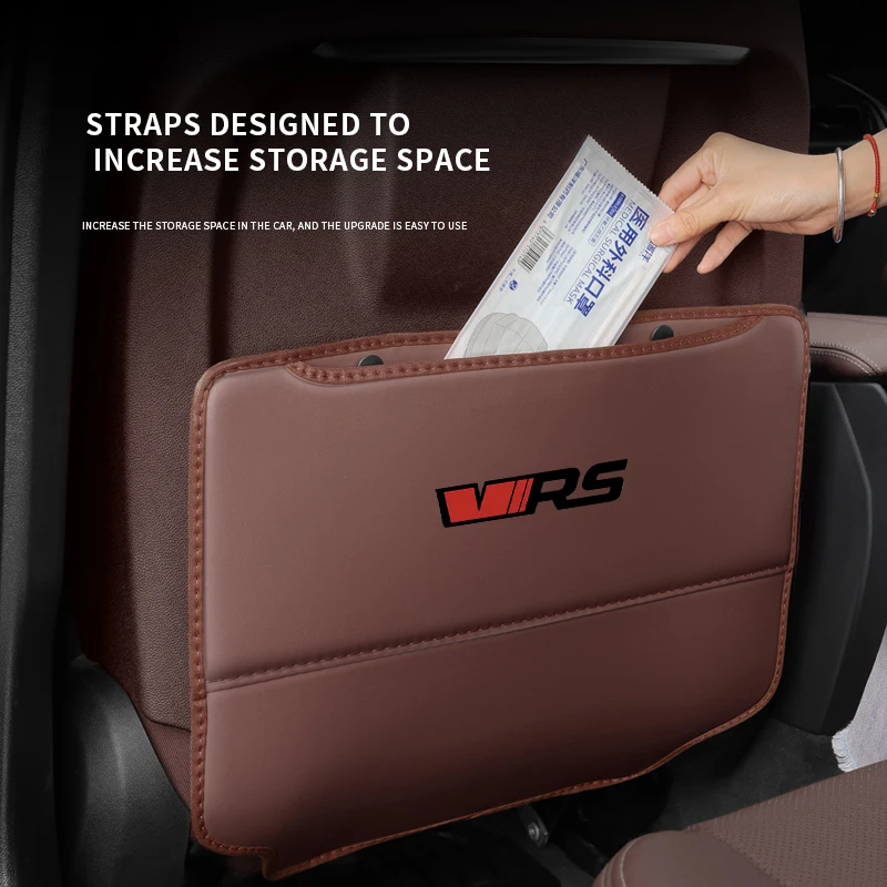 Skoda VRS Octavia Fabia Rapid Superb Karoq Kodiaq Citigo Kamiq Car Seat Backrest Anti-kick Pad Seat Back Organizer Storage Bag