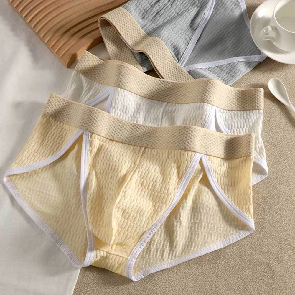 Men Cotton Sexy Male Pouch Lingerie Summer Men's Panties Breathable Seamless Underpants High Fork Underwear For Hot Man Briefs