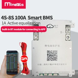 Jikong BMS 4S 6S 7S 8S 100A Смарт активный эквалайзер BMS Bluetooth APP Active Balance