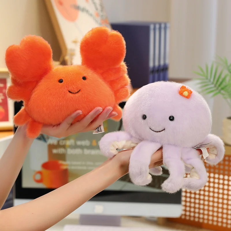 Multiple Kinds Cute Mini Sea Animals Pendent Stuffed Crab Octopus Hanging Doll Amusing Bags Decor Delicate Gifts For Friends