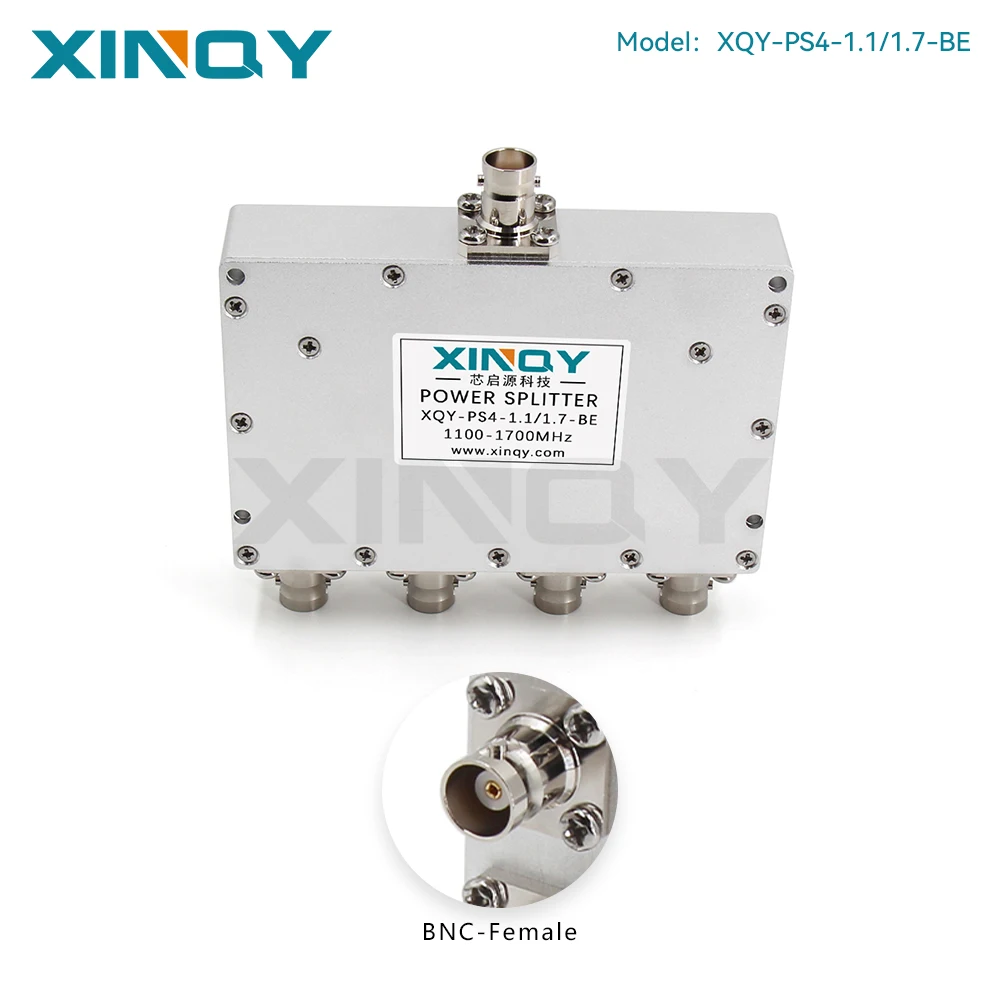 XINQY Q9 1-to-4 Power Splitter, 1.1-1.7GHz L-Band BNC Signal Divider for GNSS/GPS