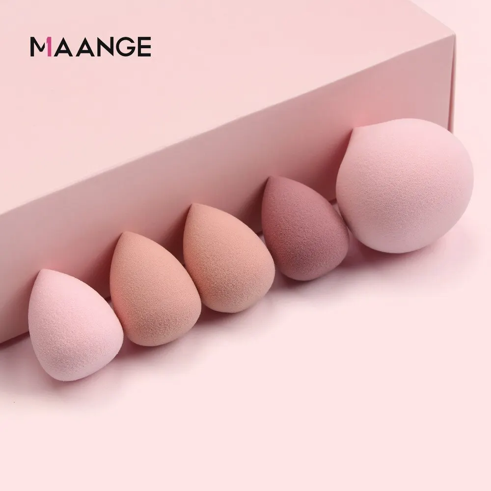 Maange 5 pcs Mini Mỹ phẩm trứng ướt và khô kép sử dụng bọt lớn bột phun dụng cụ trang điểm