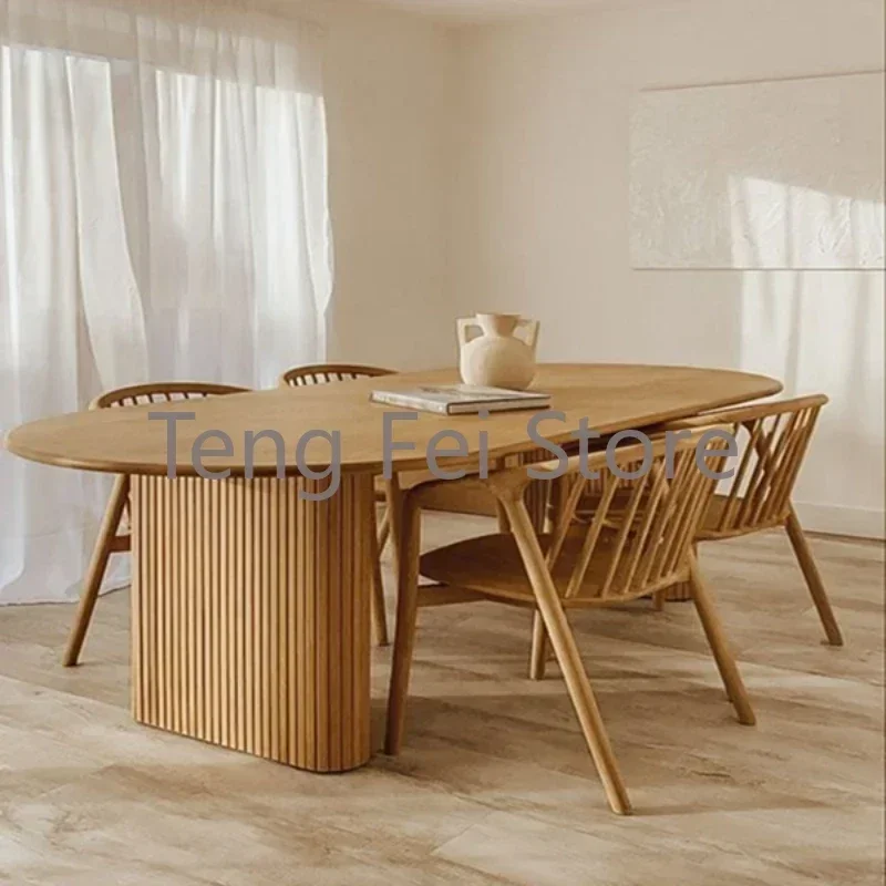 Oval Wooden Dining Tables Living Room Luxury Outdoor Design Modern Dining Tables Kitchen Nordic Esstische Home Furniture SR50DT