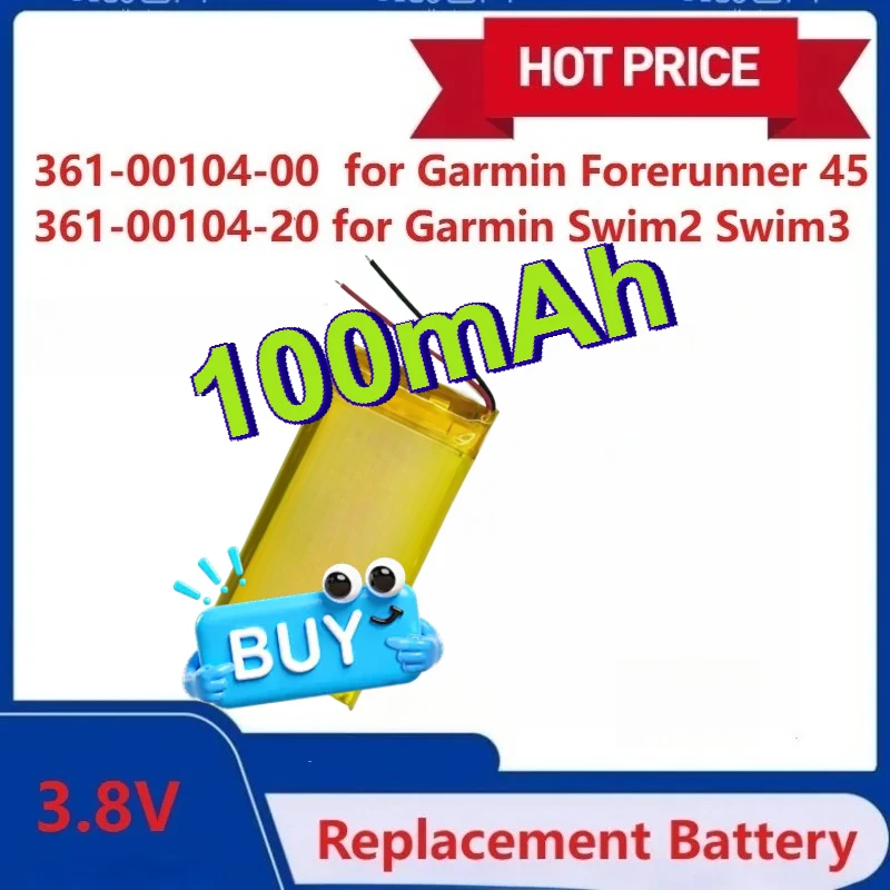 

Новый сменный аккумулятор 361-00104-00 для Garmin Forerunner45 361-00104-20 для Garmin Swim2 Swim3 Ticwatch, аккумуляторы 100 мАч